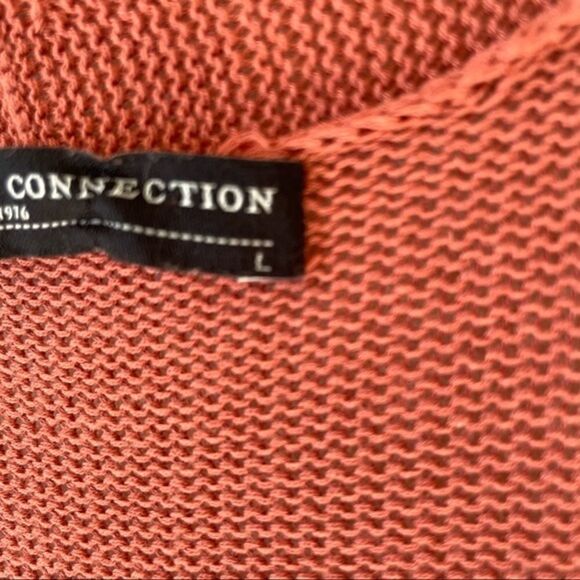 Peruvian Connection Long Open Knit Cardigan Size Large Pima Cotton Orange UT TX - Picture 9 of 11